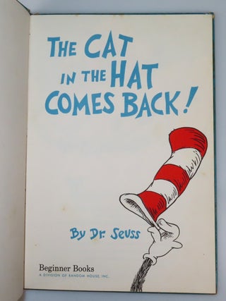 The Cat in the Hat Comes Back, purchased and inscribed for a young mother in 1963 at a bookshop one mile from Dr. Seuss’s La Jolla, California home