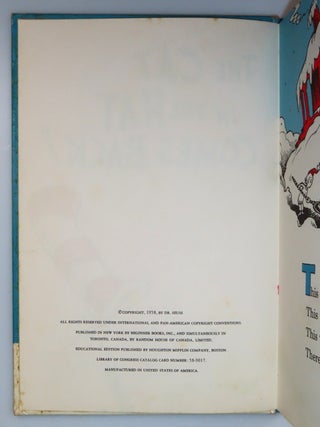 The Cat in the Hat Comes Back, purchased and inscribed for a young mother in 1963 at a bookshop one mile from Dr. Seuss’s La Jolla, California home