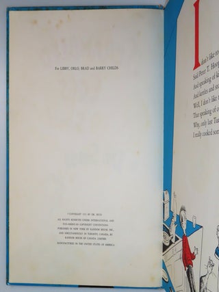 Scrambled Eggs Super!, purchased and inscribed for a young mother in 1963 at a bookshop one mile from Dr. Seuss’s La Jolla, California home