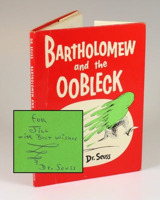 Item #008820 Bartholomew and the Oobleck, purchased and inscribed for a young mother in 1963 at a...