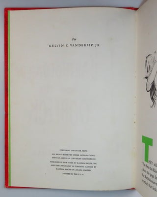 Bartholomew and the Oobleck, purchased and inscribed for a young mother in 1963 at a bookshop one mile from Dr. Seuss’s La Jolla, California home