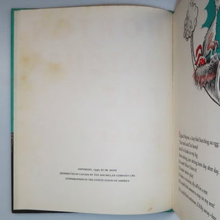 Horton Hatches the Egg, purchased and inscribed for a young mother in 1963 at a bookshop one mile from Dr. Seuss’s La Jolla, California home