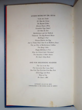 The Kings Stilts, purchased and inscribed for a young mother in 1963 at a bookshop one mile from Dr. Seuss’s La Jolla, California home