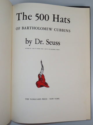 The 500 Hats of Bartholomew Cubbins, purchased and inscribed for a young mother in 1963 at a bookshop one mile from Dr. Seuss&rsquo;s La Jolla, California home