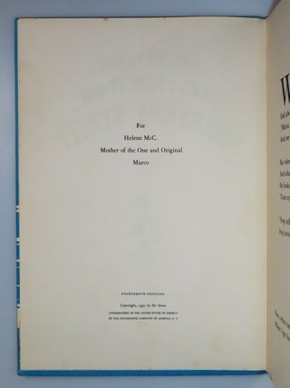 And to Think That I Saw it on Mulberry Street, purchased and inscribed for a young mother in 1963 at a bookshop one mile from Dr. Seuss&rsquo;s La Jolla, California home