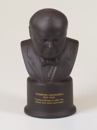 Centenary Bust of Sir Winston S. Churchill, Copy #200 of 750 produced for the centenary of Churchill's birth and featuring an excerpt from his first speech as Britain's wartime Prime Minister, still housed in the original Wedgwood box and accompanied by the original Wedgwood limitation certificate and brochure.