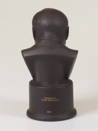 Centenary Bust of Sir Winston S. Churchill, Copy #200 of 750 produced for the centenary of Churchill's birth and featuring an excerpt from his first speech as Britain's wartime Prime Minister, still housed in the original Wedgwood box and accompanied by the original Wedgwood limitation certificate and brochure.