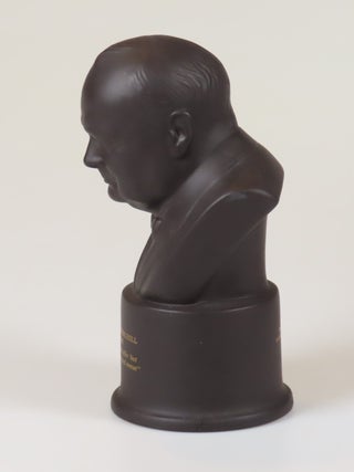 Centenary Bust of Sir Winston S. Churchill, Copy #200 of 750 produced for the centenary of Churchill's birth and featuring an excerpt from his first speech as Britain's wartime Prime Minister, still housed in the original Wedgwood box and accompanied by the original Wedgwood limitation certificate and brochure.