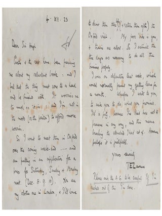 Item #008859 "my reluctant book... must come to a head and be finished with." - A 4 December...