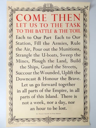 Item #008870 COME THEN LET US TO THE TASK TO THE BATTLE & THE TOIL - an original Second World War...