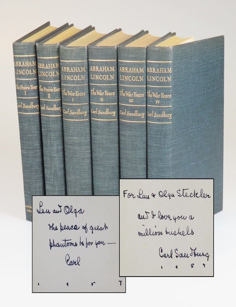 Abraham Lincoln, The Prairie Years and The War Years, a full, six-volume presentation set of...