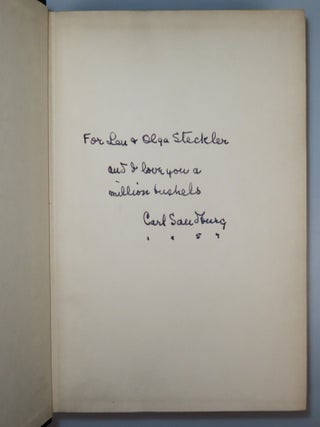 Abraham Lincoln, The Prairie Years and The War Years, a full, six-volume presentation set of first trade editions, the first volume of each set inscribed with a line from one of his poems, signed, and dated by Sandburg for his close and longtime friends, photographer Len Steckler and his wife, Olga
