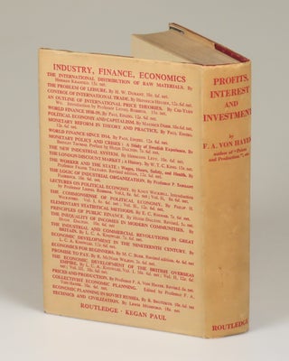 Profits, Interest and Investment, a jacketed first edition noteworthy for both condition and provenance