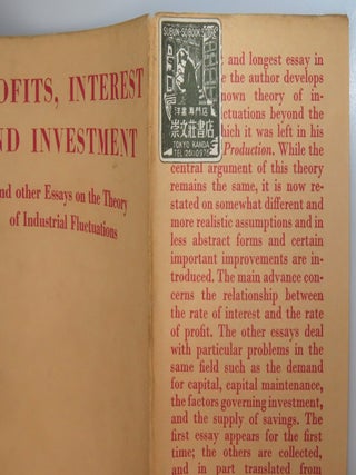 Profits, Interest and Investment, a jacketed first edition noteworthy for both condition and provenance