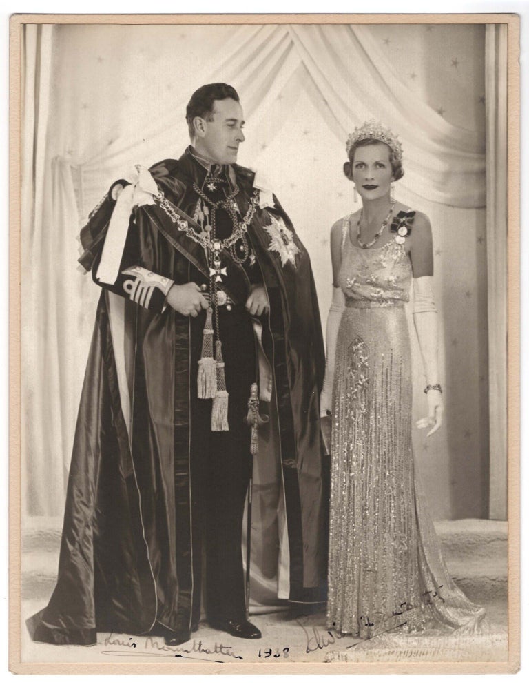 A mounted presentation studio portrait of Lord Louis Mountbatten, Earl Mountbatten of Burma, and...