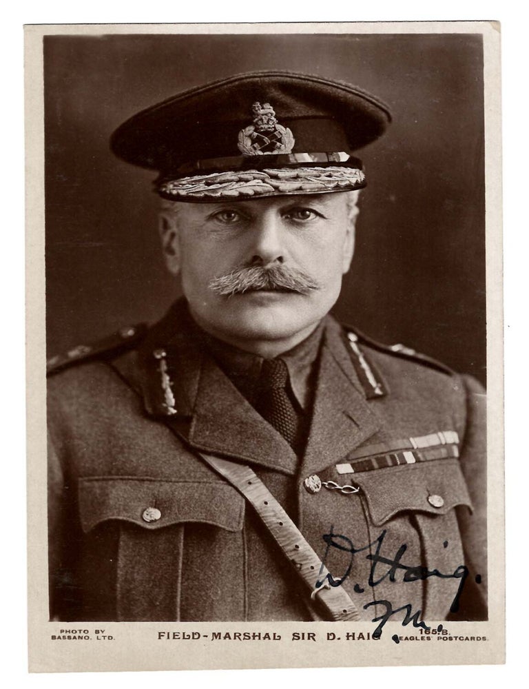 A First World War postcard featuring a photographic portrait of Field-Marshal Sir Douglas Haig,...