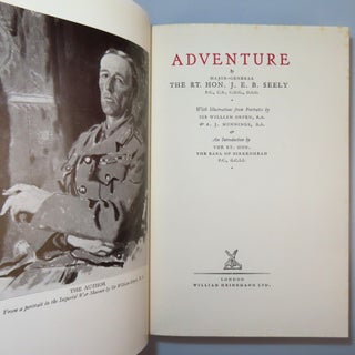 Adventure, with a gift inscription made in the month of publication that connects two significant figures involved in deployment of the British Expeditionary Force during the First World War