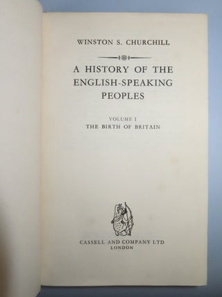 A History of the English-Speaking Peoples, a full set of four first editions finely bound in three-quarter Morocco goatskin