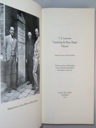T. E. Lawrence: Translating the Bruce Rogers 'Odyssey'