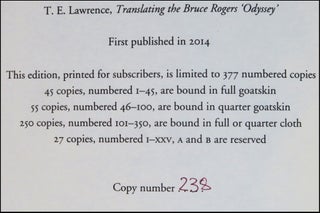 T. E. Lawrence: Translating the Bruce Rogers 'Odyssey'