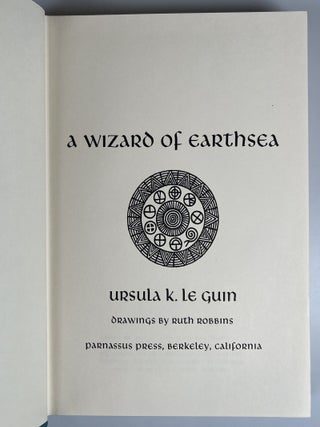 A Wizard of Earthsea, with a custom bookplate laid in, signed by Le Guin