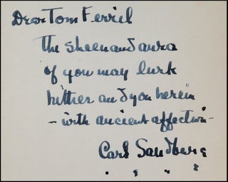 Remembrance Rock, an author's presentation copy compellingly inscribed by Carl Sandburg in the year of publication to his close friend and fellow poet, Tom Ferril