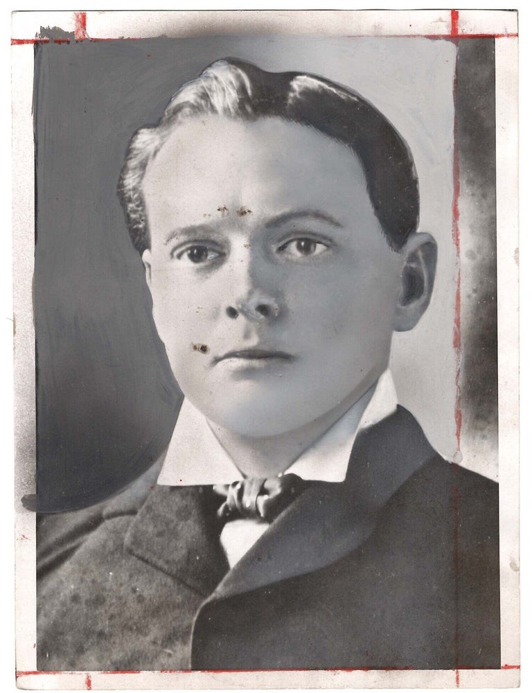 WINSTON CHURCHILL, BRITAIN'S MAN OF ACTION - An original press photograph from the first...
