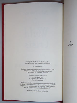 The World Crisis, the full leather Easton Press edition in six volumes
