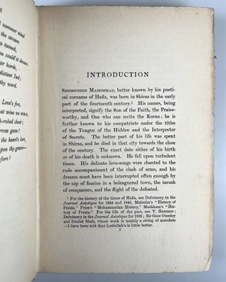 Poems from the Divan of Hafiz