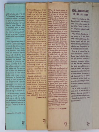 Marlborough: His Life and Times, an exceptional, full, four-volume set of British first edition, first printings in dust jackets, housed in solander cases