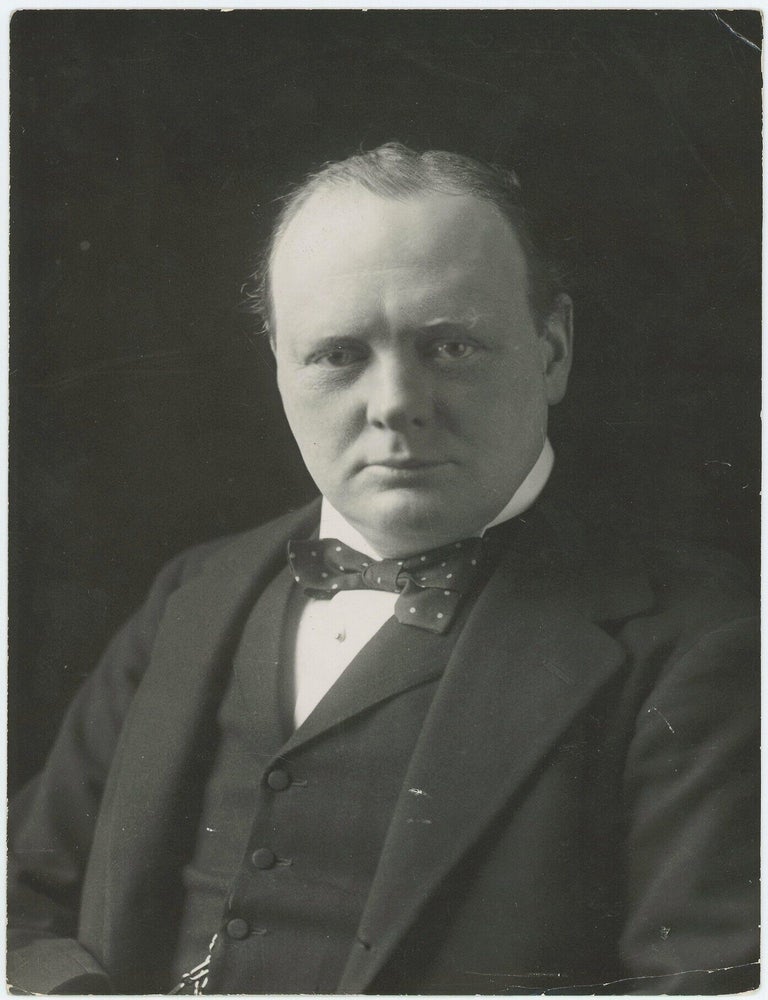 An original press photograph portrait of Winston S. Churchill taken in 1935 by the London...