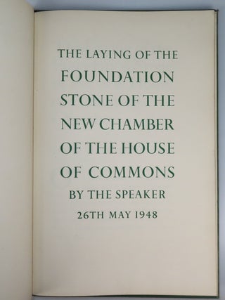 The Laying of the Foundation Stone of the New Chamber of the House of Commons
