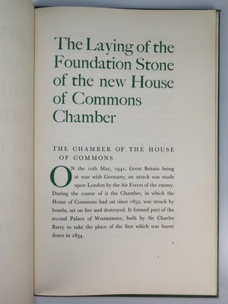 The Laying of the Foundation Stone of the New Chamber of the House of Commons