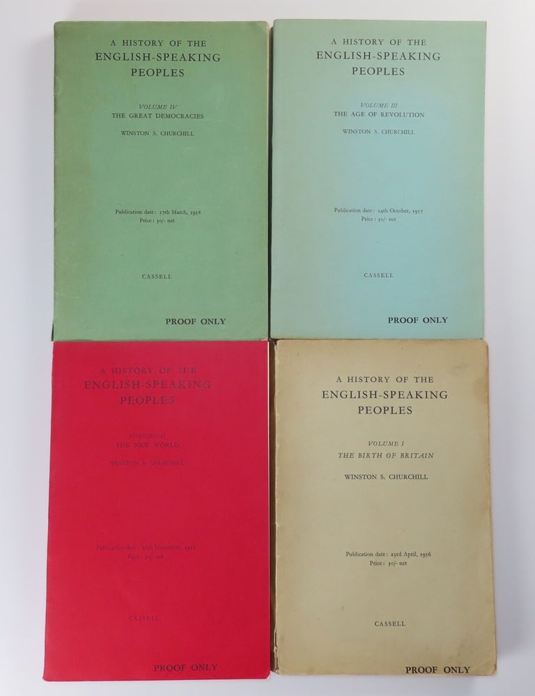 A History of the English-Speaking Peoples, a full set of four publisher's proof copies, all...