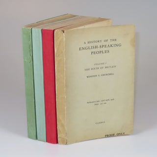 A History of the English-Speaking Peoples, a full set of four publisher's proof copies, all four volumes retaining their original proof copy dust jackets