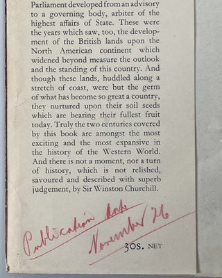 A History of the English-Speaking Peoples, a full set of four publisher's proof copies, all four volumes retaining their original proof copy dust jackets
