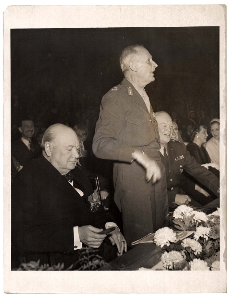 EL ALAMEIN REUNION IN LONDON - An original press photograph of Winston S. Churchill, Field...
